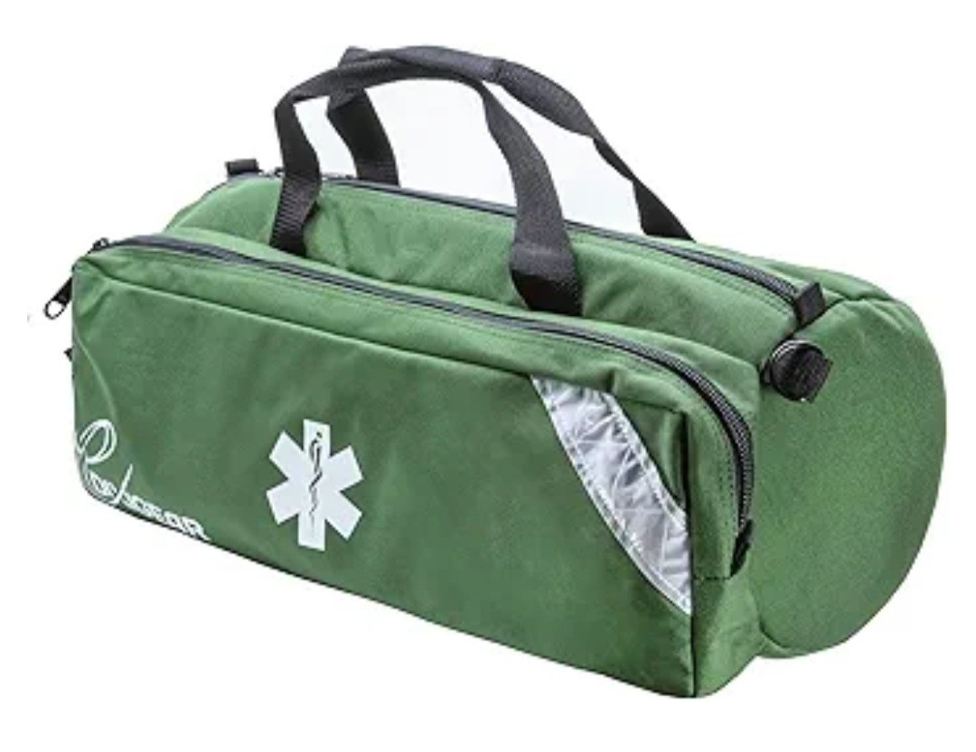 O2 Duffle Responder Bag for Medical Supplies with Side Pocket – Green