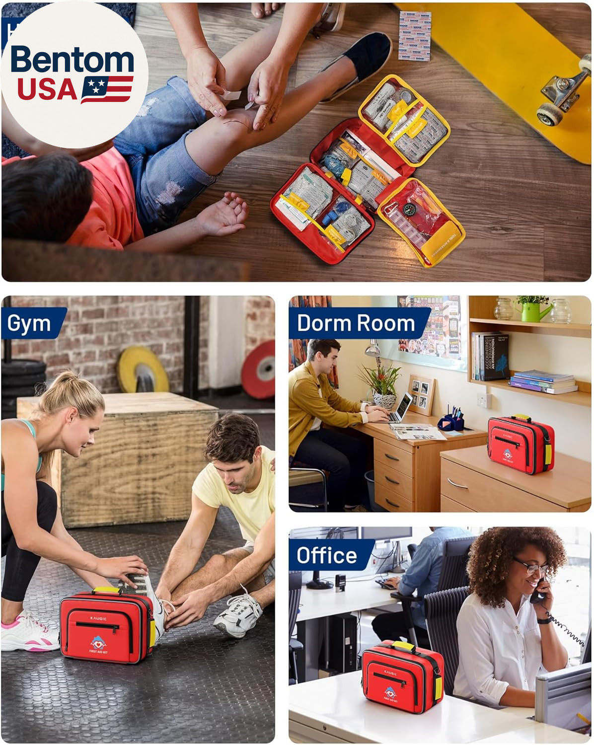 500 PCS First Aid Kit for Travel Camping Car Home Businesses, Well-Organized Eme