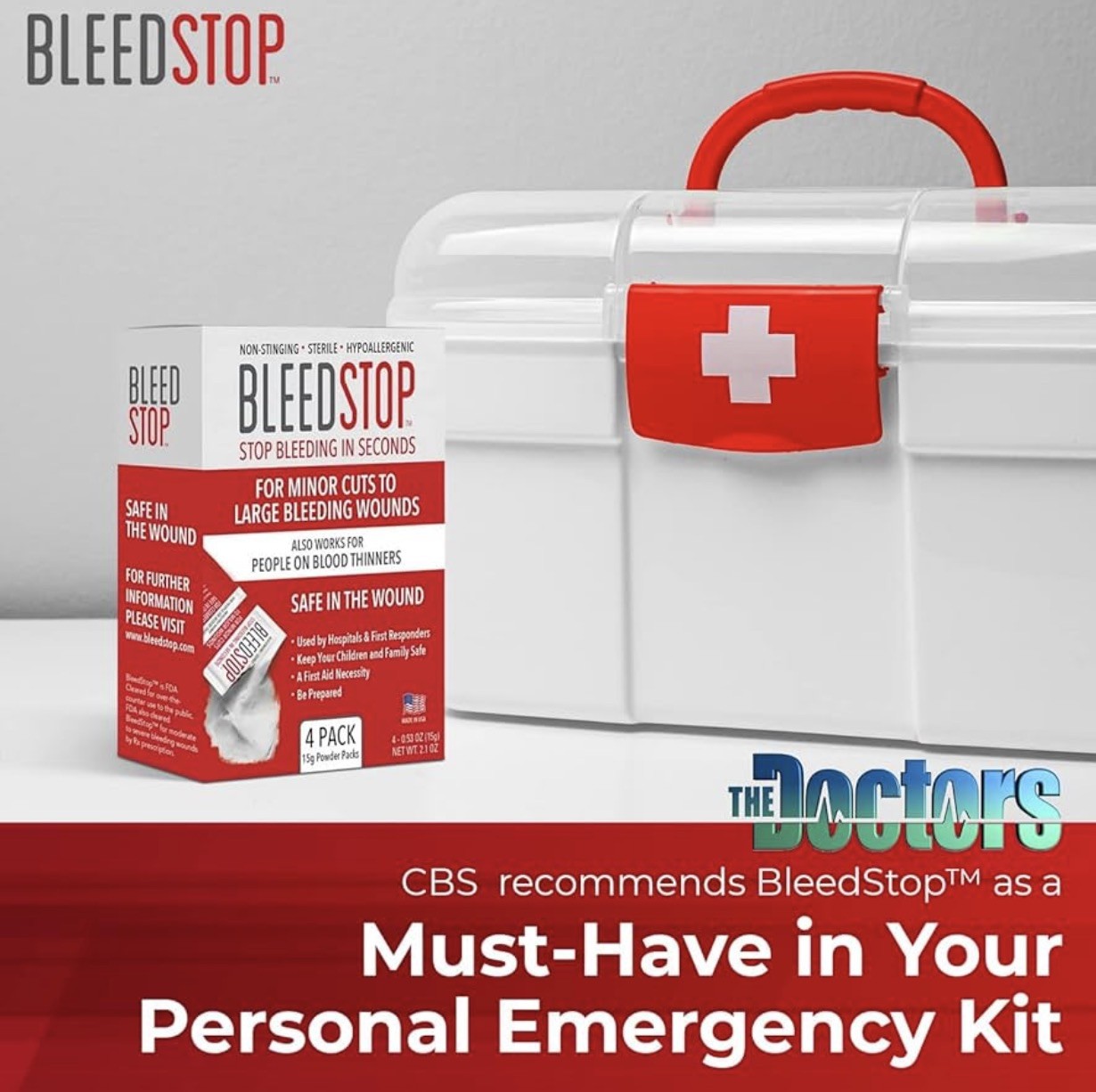 BleedStop™ First Aid Powder for Blood Clotting, Trauma Kit – 2 (20g) Pouches