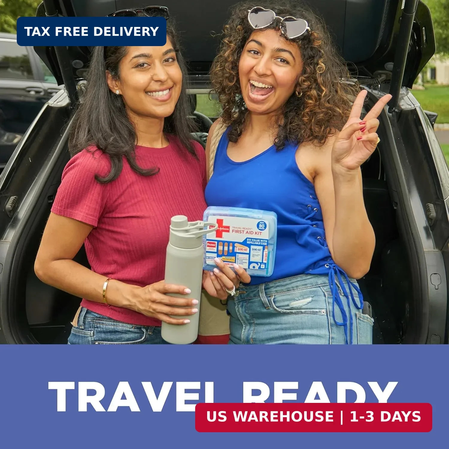 BAND-AID Brand Travel Ready Portable Emergency First Aid Kit, Minor Wound Care,