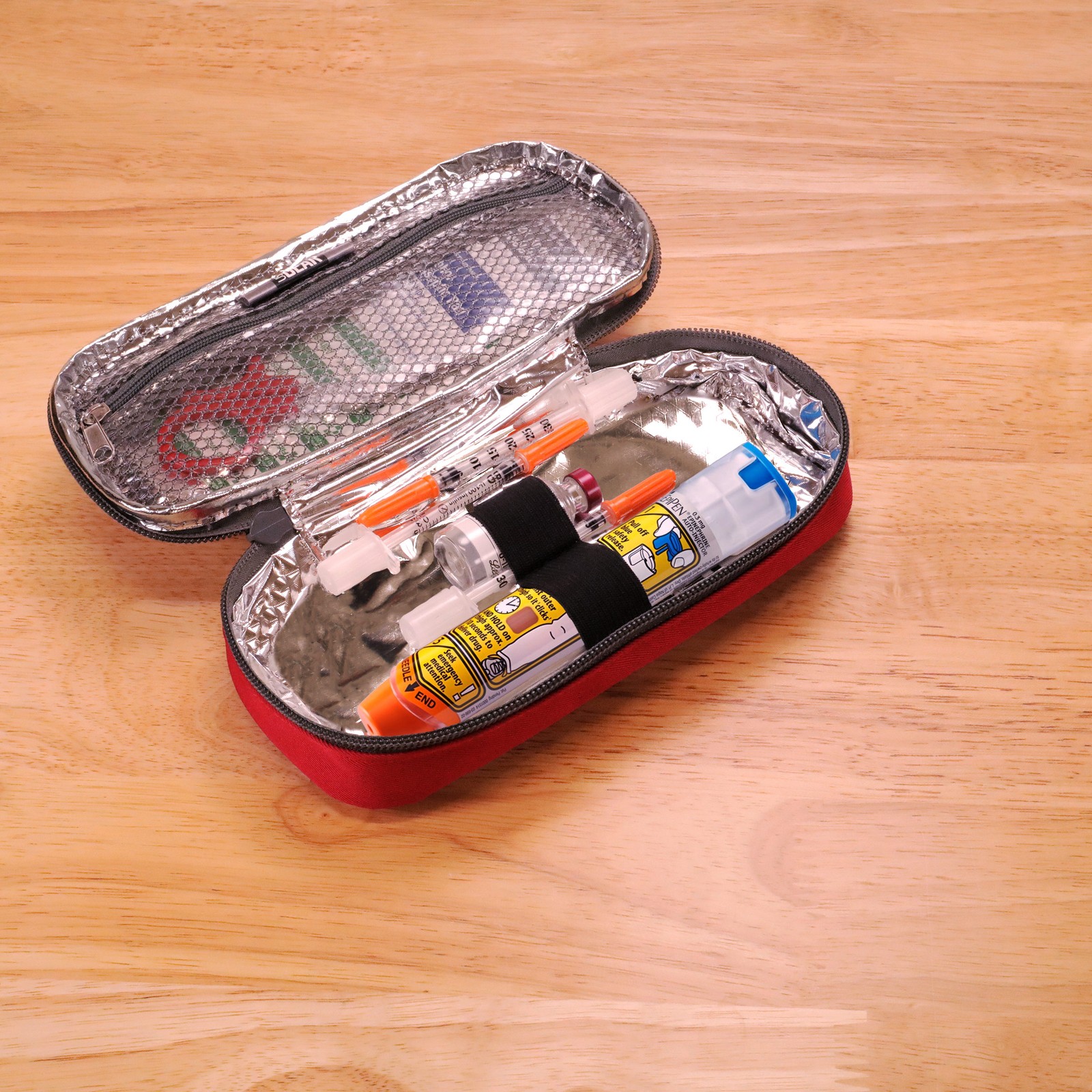USA GEAR Medical Case for Insulin, Epipen, Asthma Inhaler & More (Red)