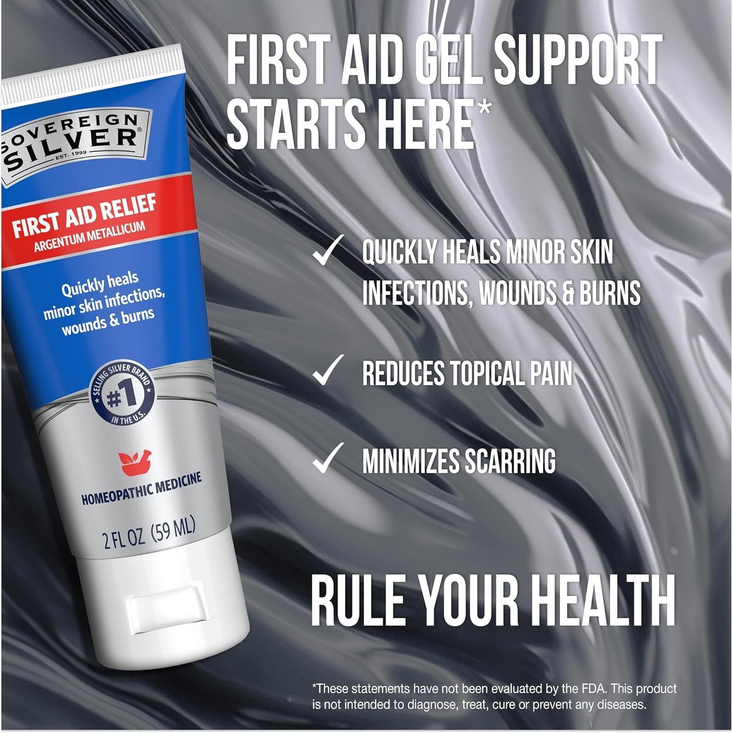 First Aid Gel 2 oz – Non-Stinging Skin Care with Silver for Sensitive Skin