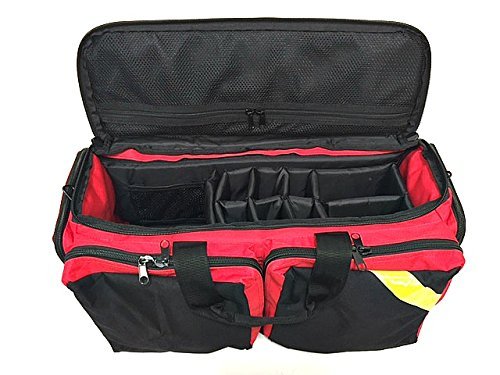 LINE2design Oxygen Bag – Deluxe EMT EMS Paramedic Oxygen Supplies Bags – Red