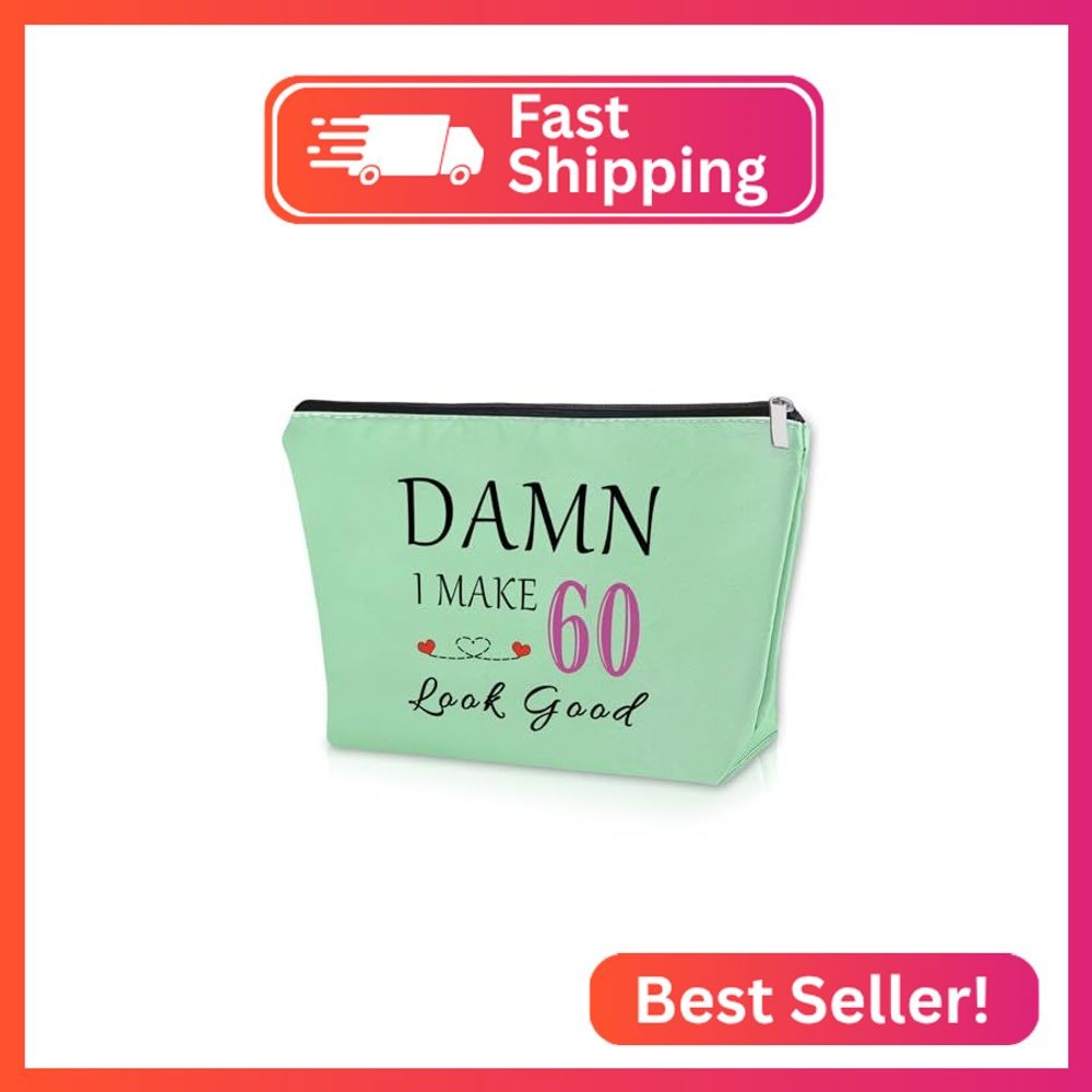 60th Birthday Gifts for Wife Green Makeup Bag 60 Year Old Birthday Gifts for Wom
