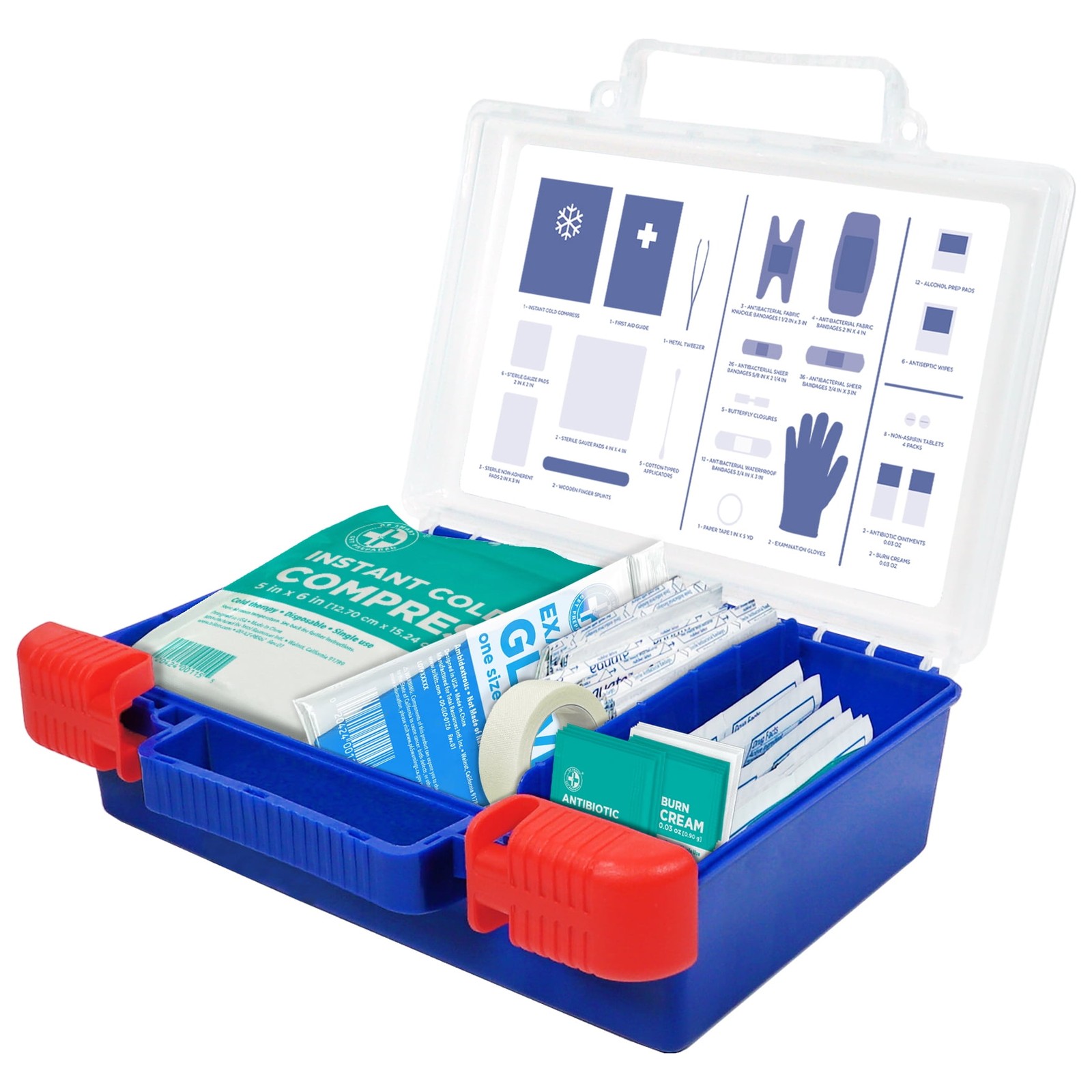 All-Purpose First Aid Kit with Antibacterial Bandages 140 Piece Emergency