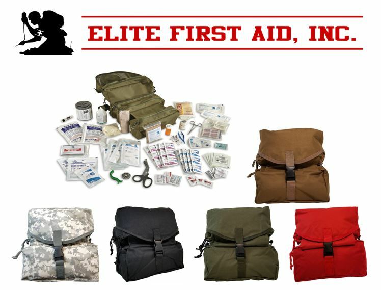 NEW Elite First Aid M-3 Trifold IFAK EMT CLS Medical MOLLE Field Bag MEDIC RED