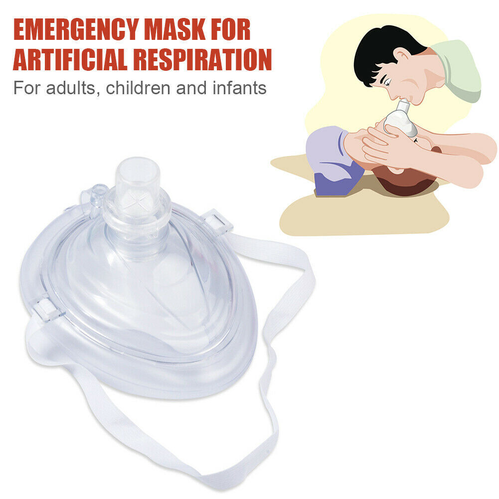 emergency CPR Breathing Mask One-Way Valve Reusable Artificial Respiration Mask
