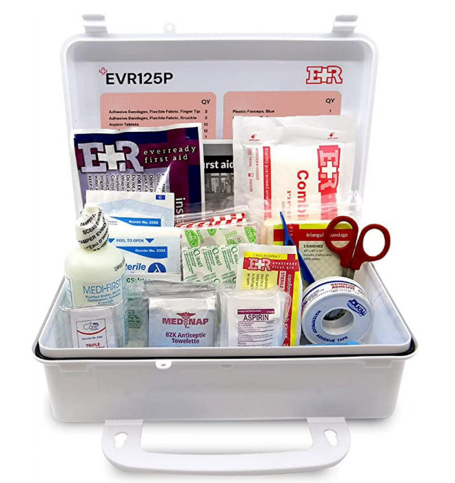 Ever Ready 107Pc First Aid Kit OSHA Compliant 25 Person Plastic Case