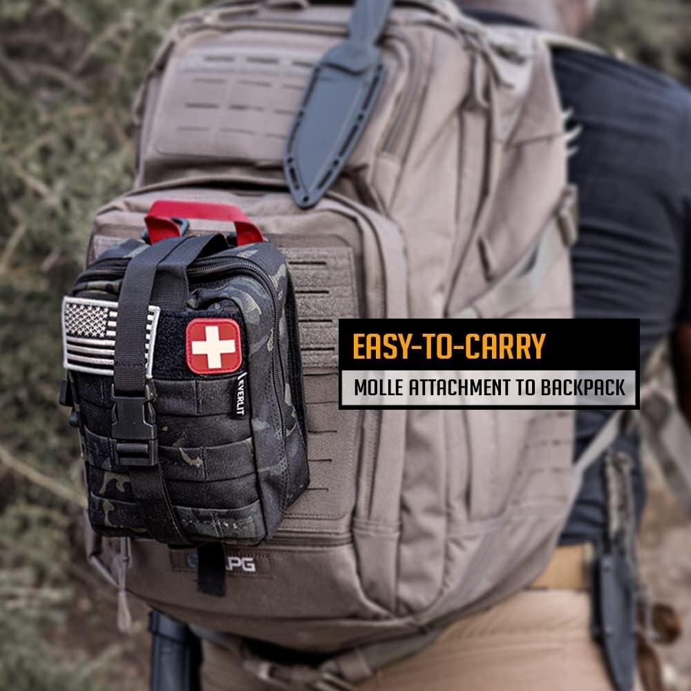 250x Emergency Survival Kit First Aid Trauma Bag for Camping Boat Hunting Hiking