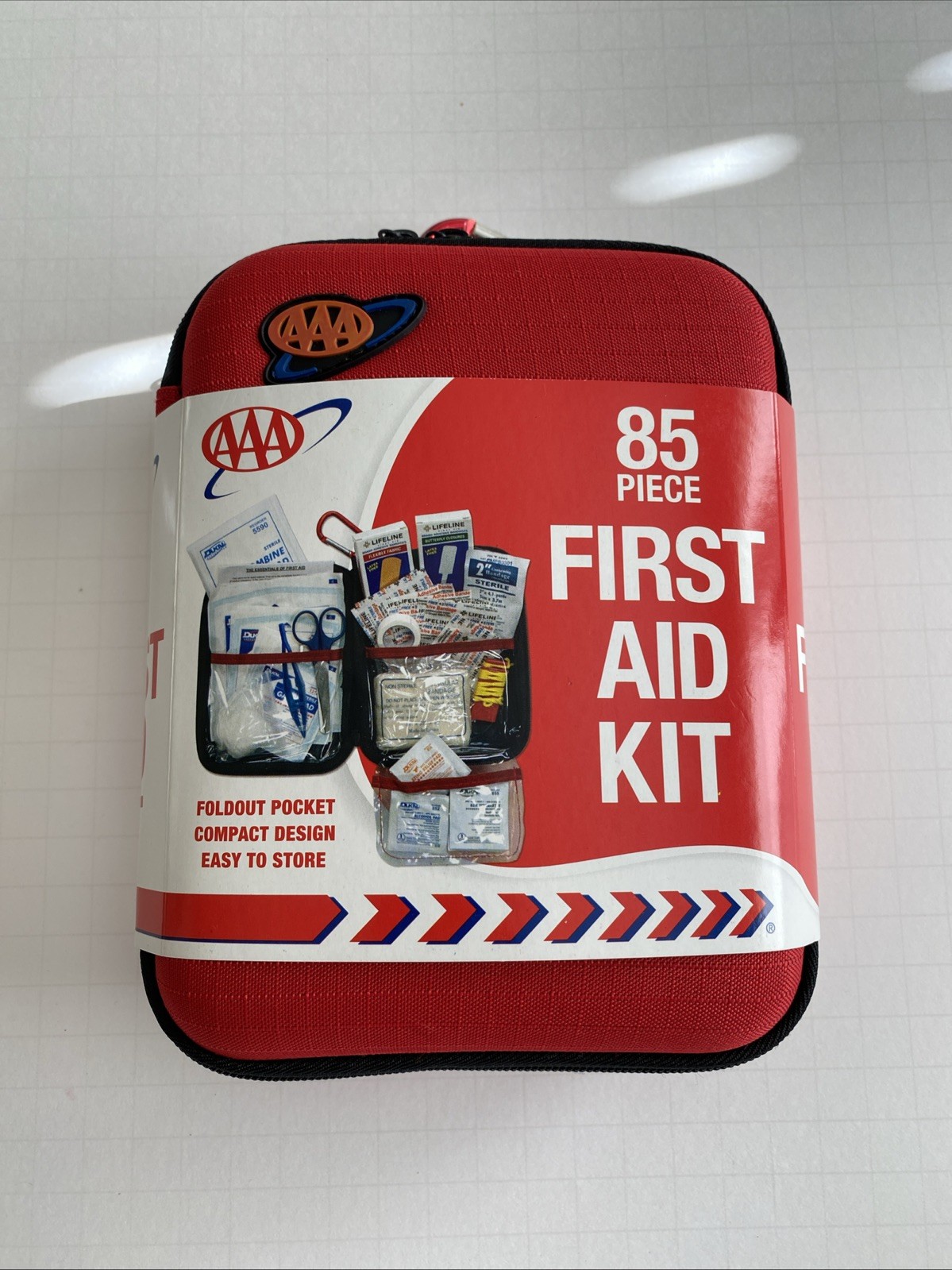 First Aid Kit 85-Piece Compact Hard Case for Home Travel Sports Emergency
