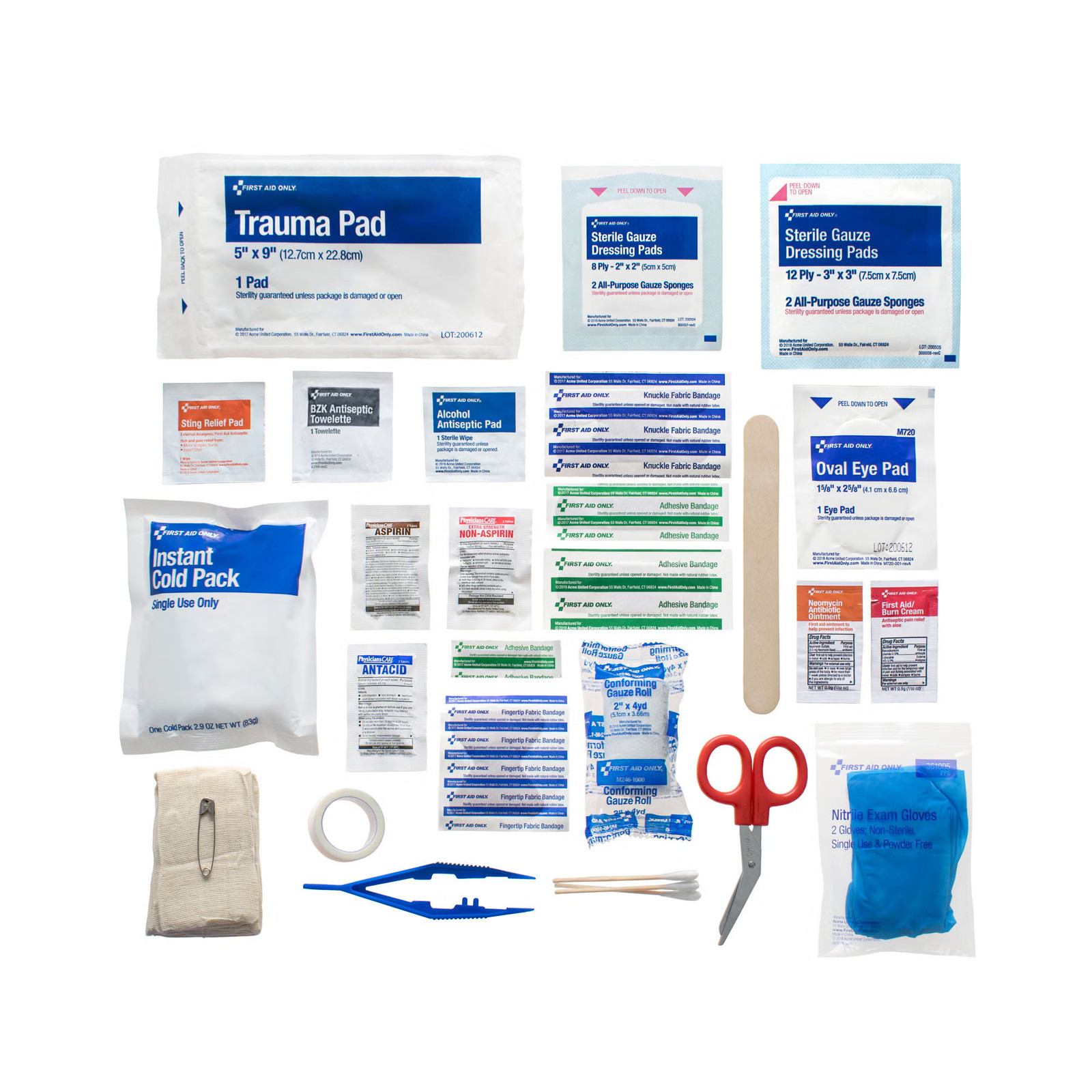 260 Piece All Purpose Emergency Trauma Kit Home Car Travel First Aid Kit 12 Pack