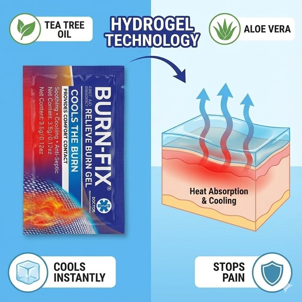 BurnFIX® Burn Kit First Aid Recommended by Doctors, Comprehensive 25pcs First…