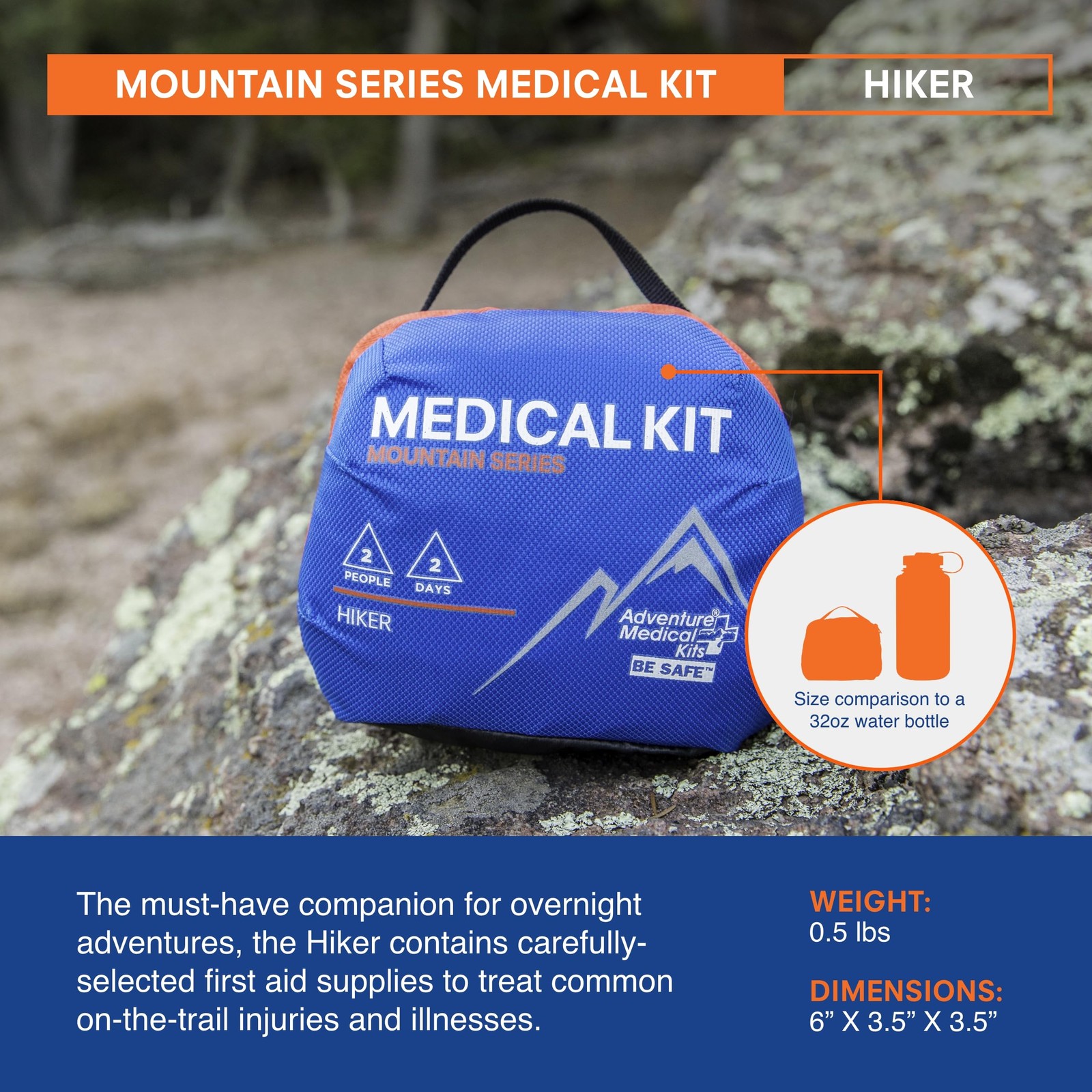 Mountain Series Medical Kit – Hiker – Emergency Medical First Aid Kit – For 2…