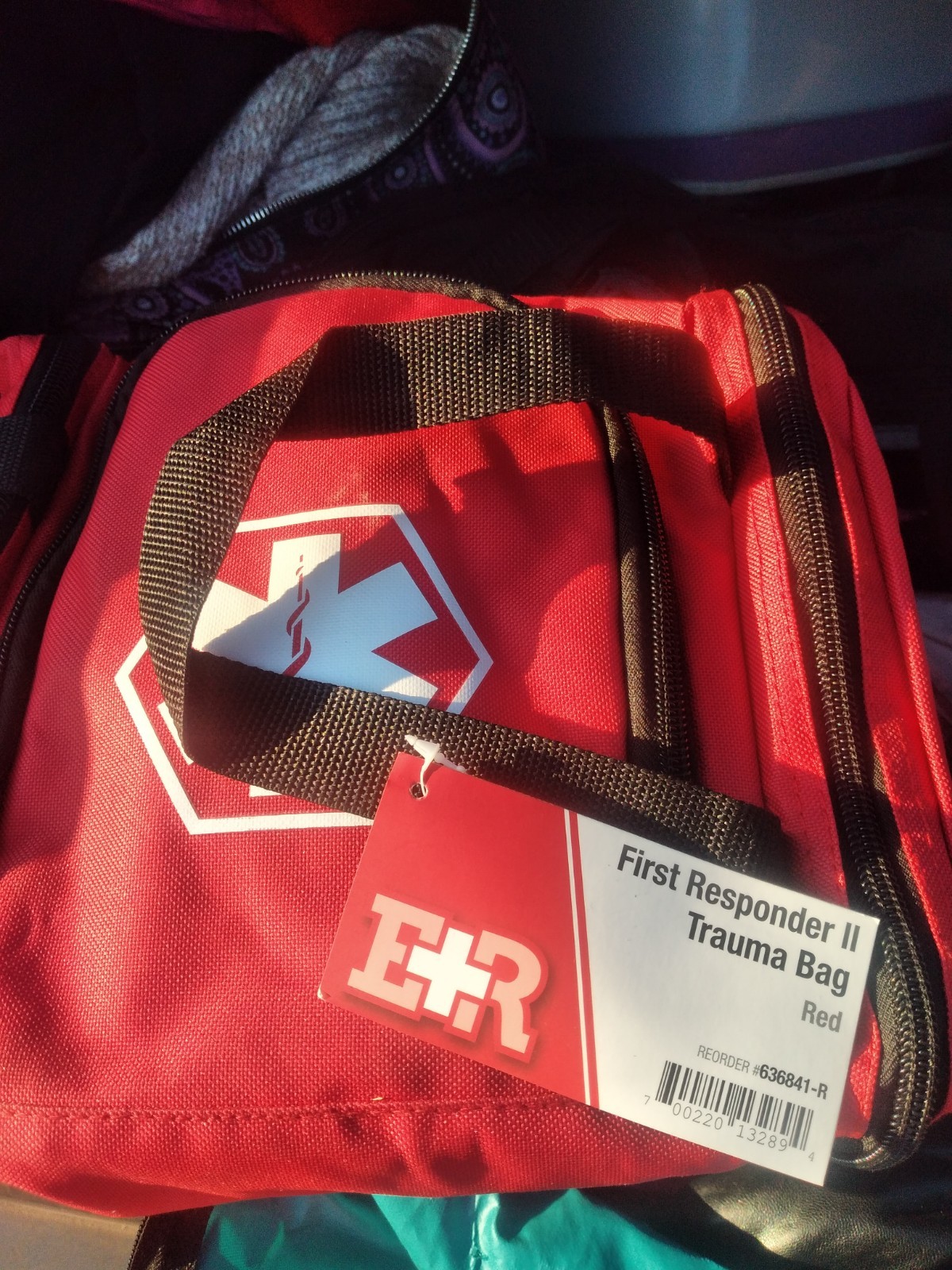 Dixie EMS First Responder Fully Stocked Trauma First Aid Kit, Red