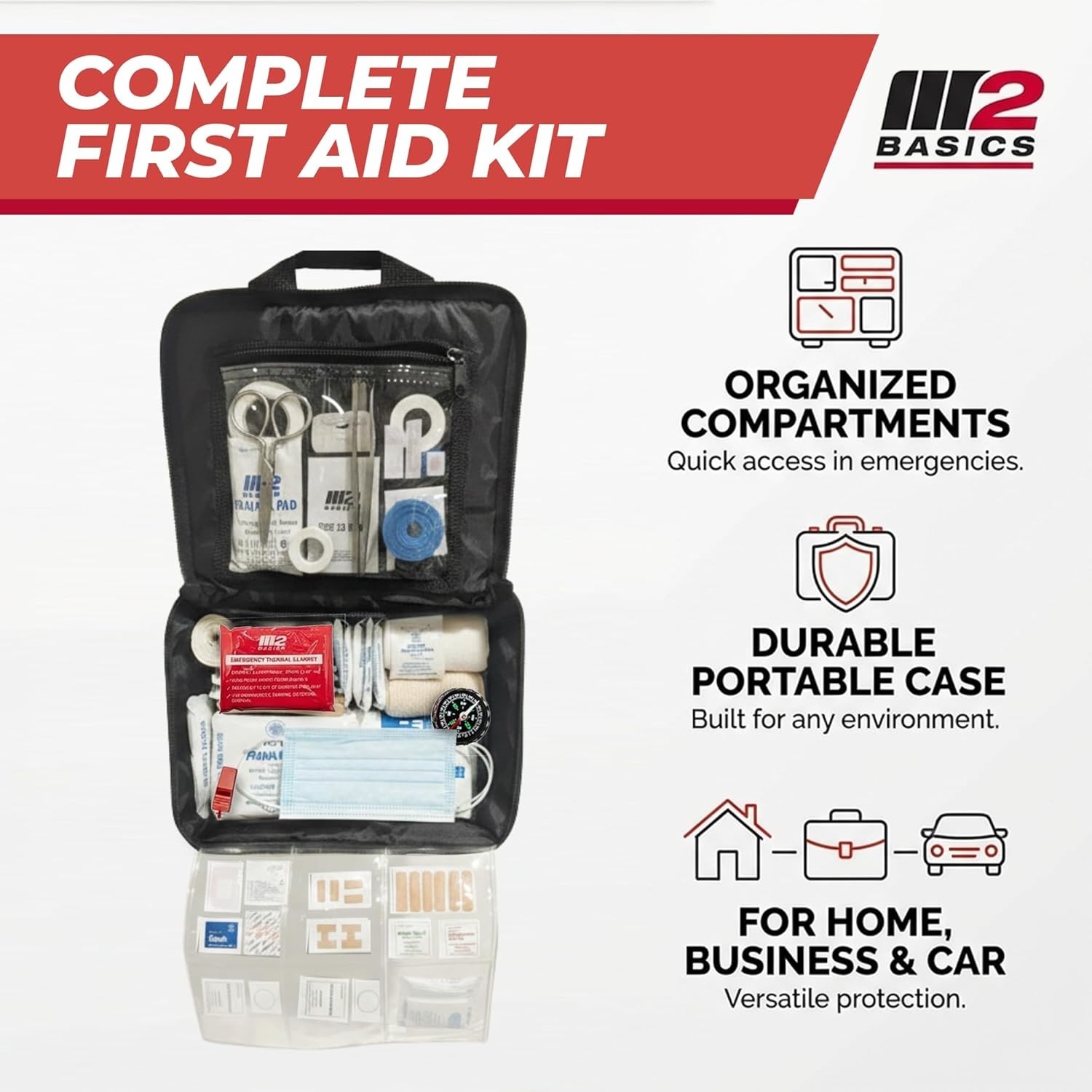 Versatile 300-Piece First Aid Kit with 40 Items for Everyday Emergencies