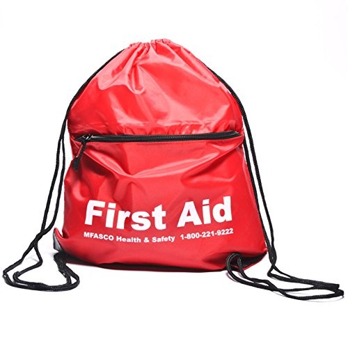 MFASCO Empty First Aid Kit Backpack – Extra Zip Pocket for Quick Medium, Red