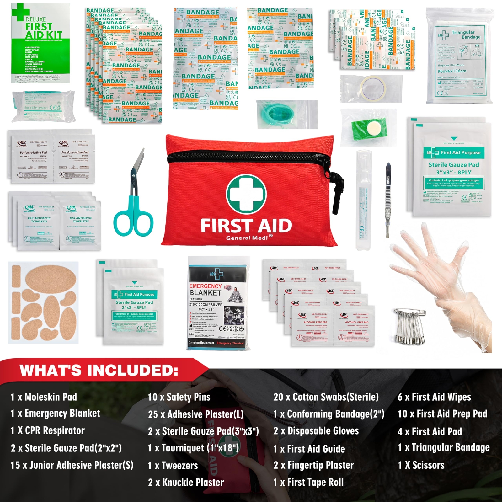 Mini First Aid Kit, 110 Piece Small First Aid Kit – Includes Emergency Foil B…