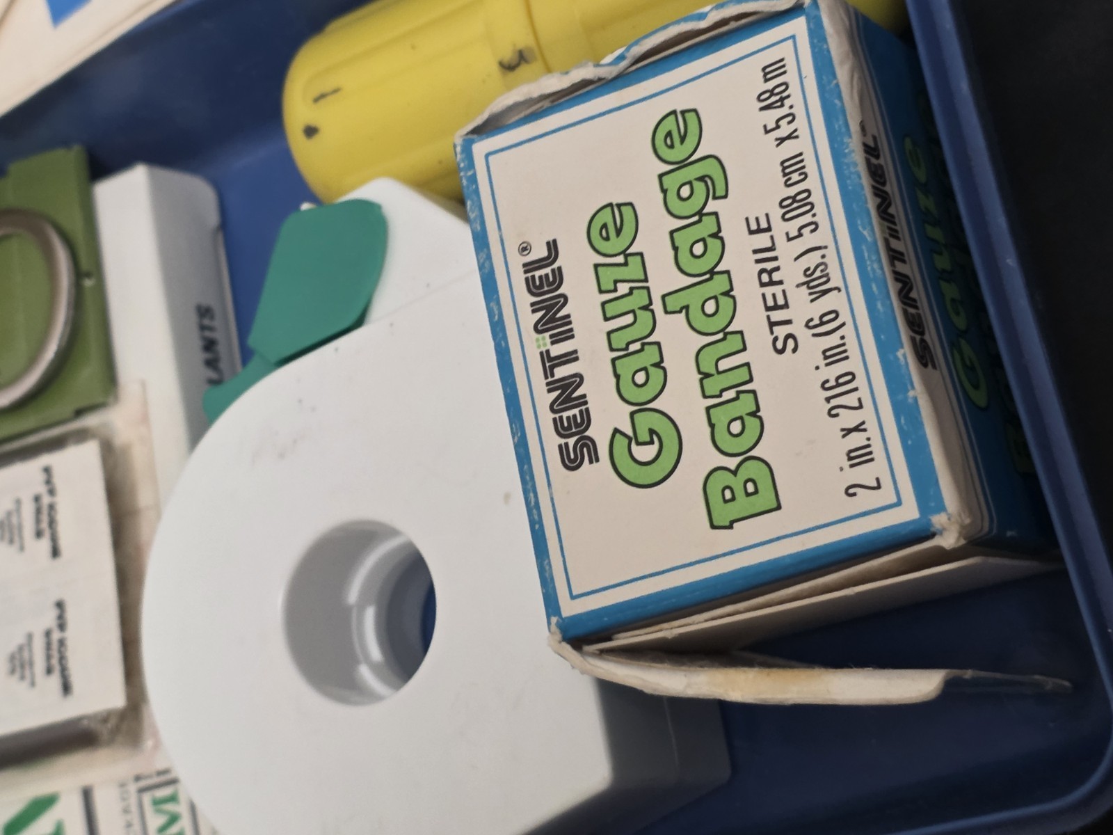 Sentinel First Aid Kit Blue Case Sterile w/ Gauze Pads Bandage Tape 12/1966