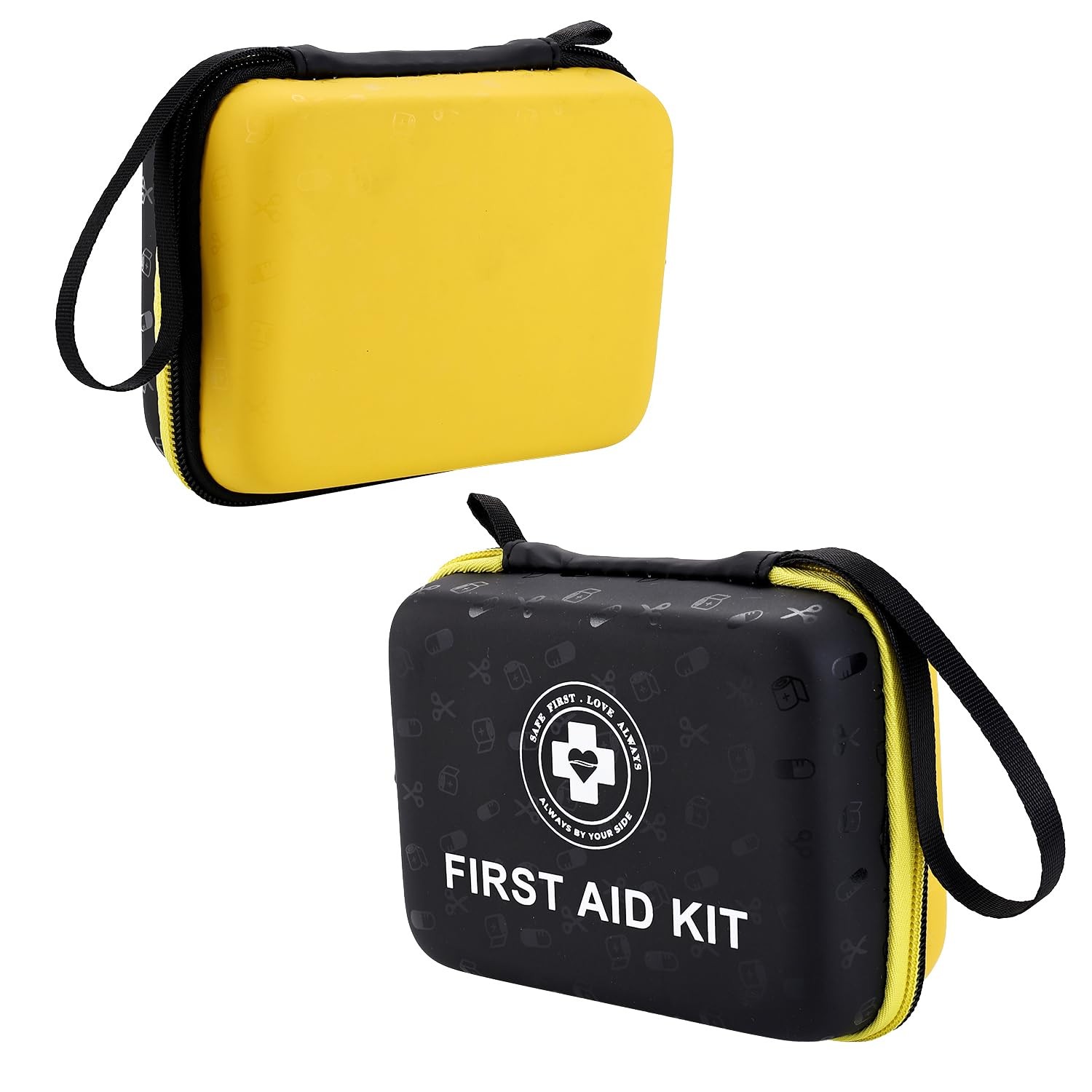 Small First Aid Kit – 165 Piece Dual-Color Emergency Medical Kit with Hard Sh…