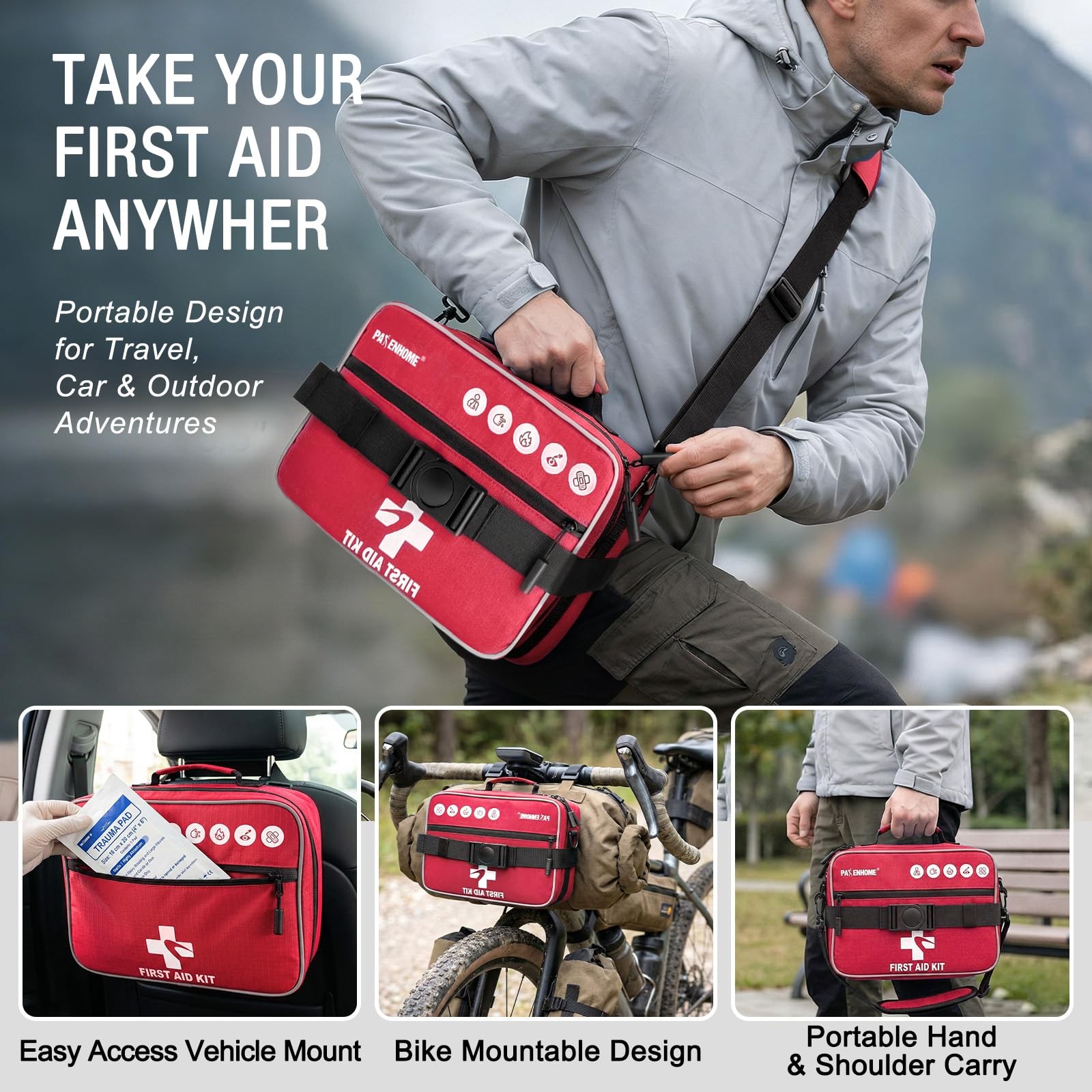 528 PCS Advanced First Aid Kit – Large 6-in-1 Modular Waterproof Well-Organiz…