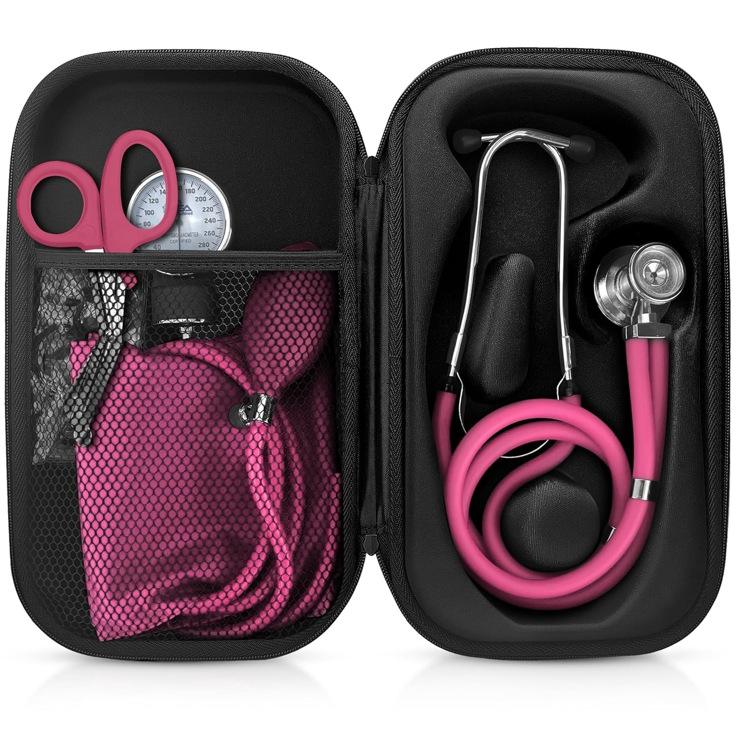 Medical Starter Kit: Stethoscope, BP Monitor, EMT Shears & Case – Pink