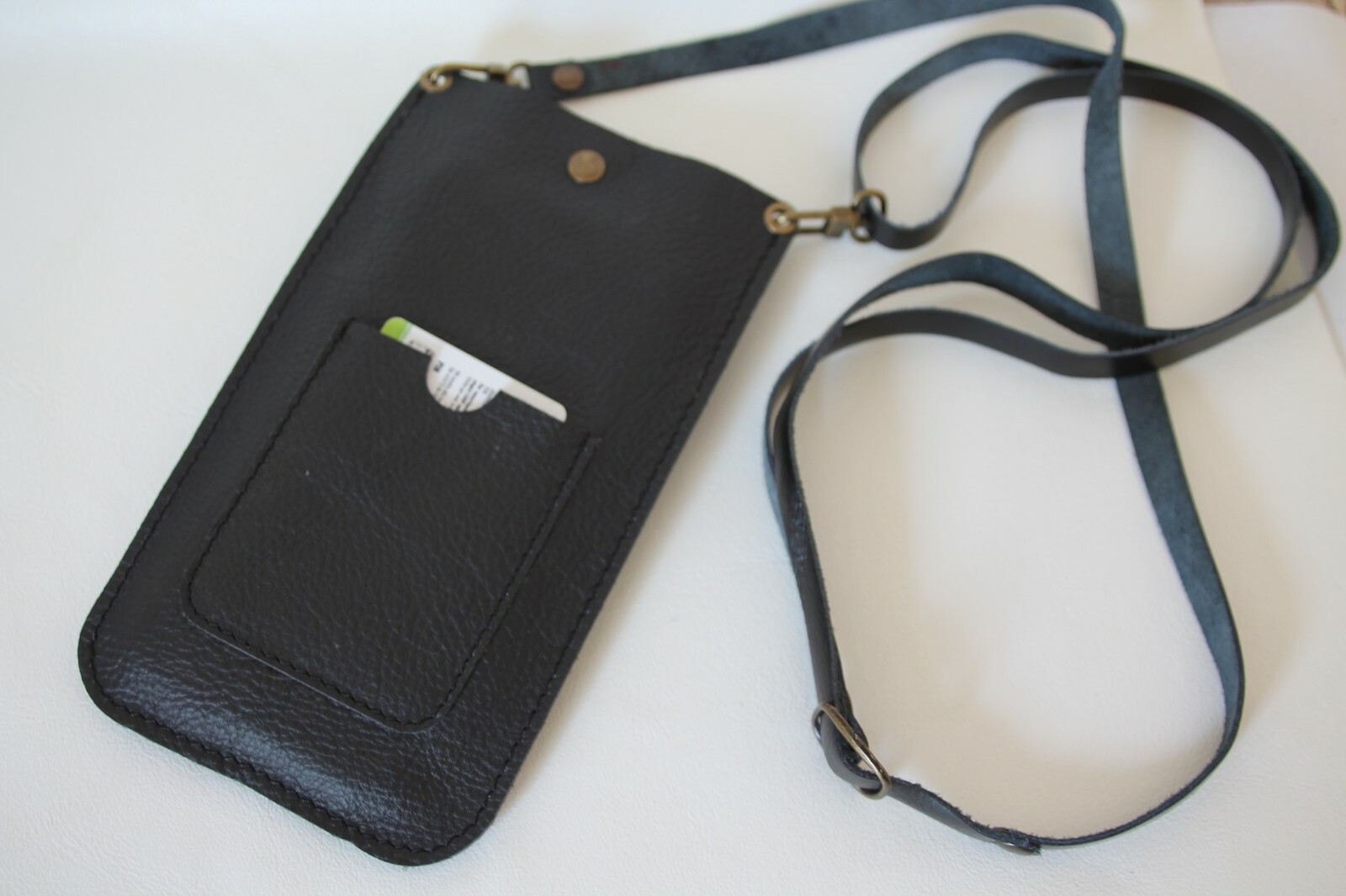 Leather Phone Bag Crossbody Phone Bag, Italian Leather Smartphone Pouch,