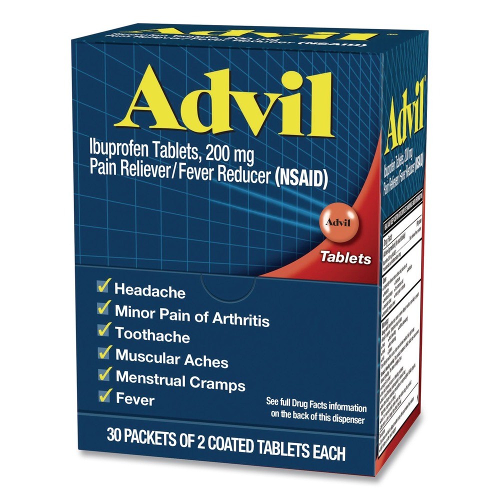 Advil 64008 Ibuprofen Tablets Refill Packs (30/Box) New