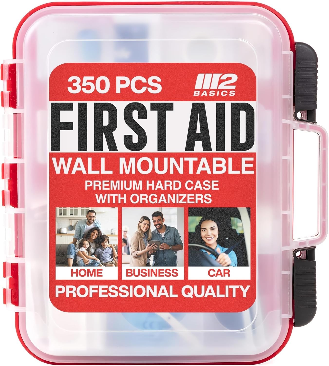 350-Piece Wall Mount First Aid Kit – Essential Medical Supplies for Workplace