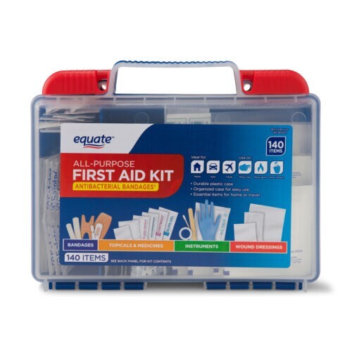 Equate 566904301 All-purpose First Aid Kit 140 Items NEW