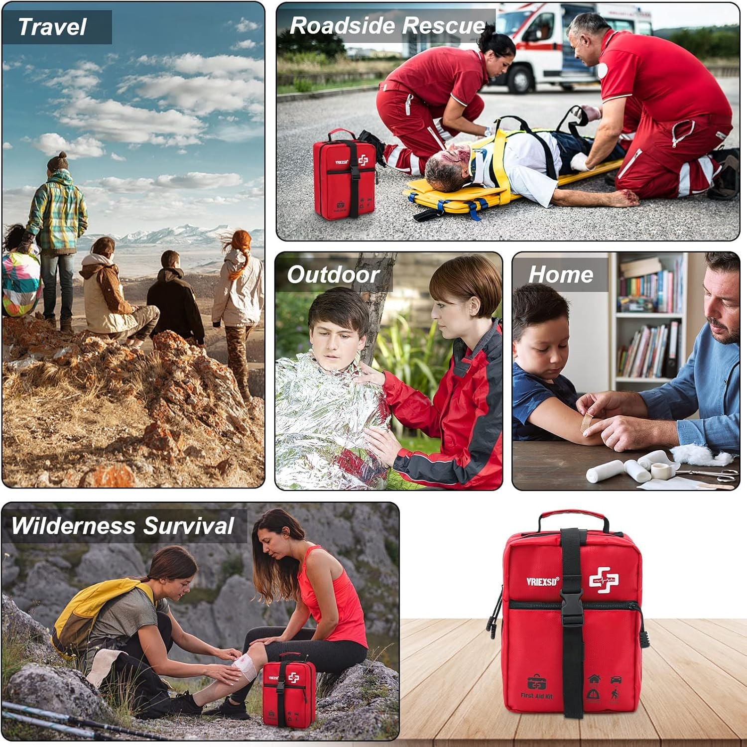 VRIEXSD 400 Piece Large First Aid Kit Premium Emergency Kits for Home, Office, C
