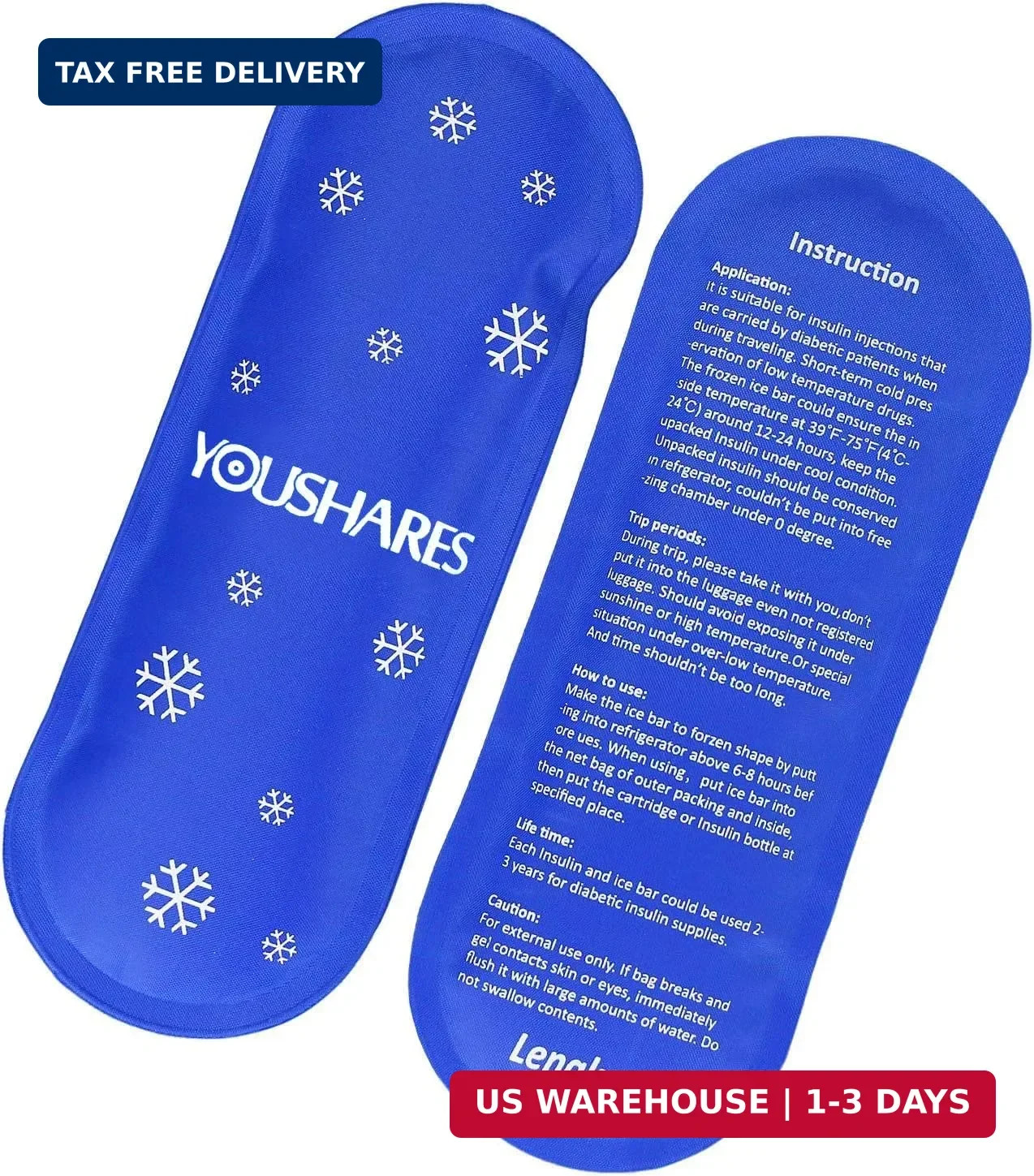 YOUSHARES TSA Approved Ice Packs – Reusable Gel Ice Packs for Insulin Cooler Tra