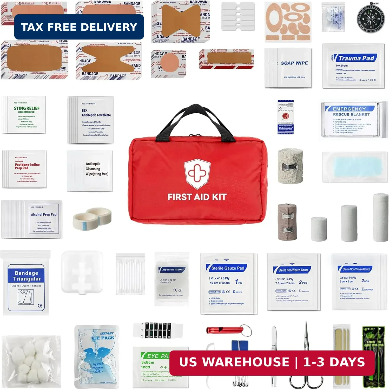 First Aid Kit – Trauma Kit with Essential Emergency Medical Supplies, Waterproof