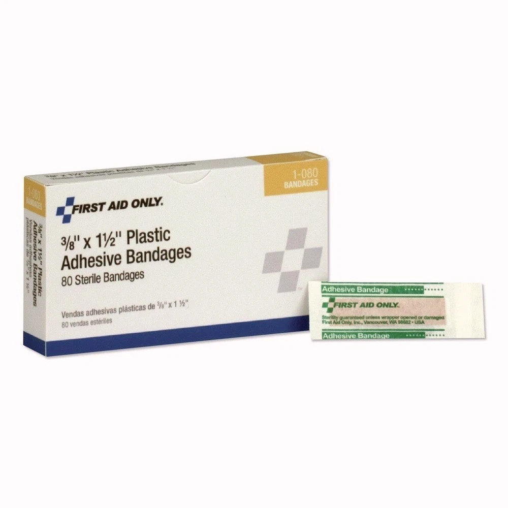 First Aid Only 1-080 SmartCompliance 0.38 x 1.5 Plastic Bandage (80/Box) New