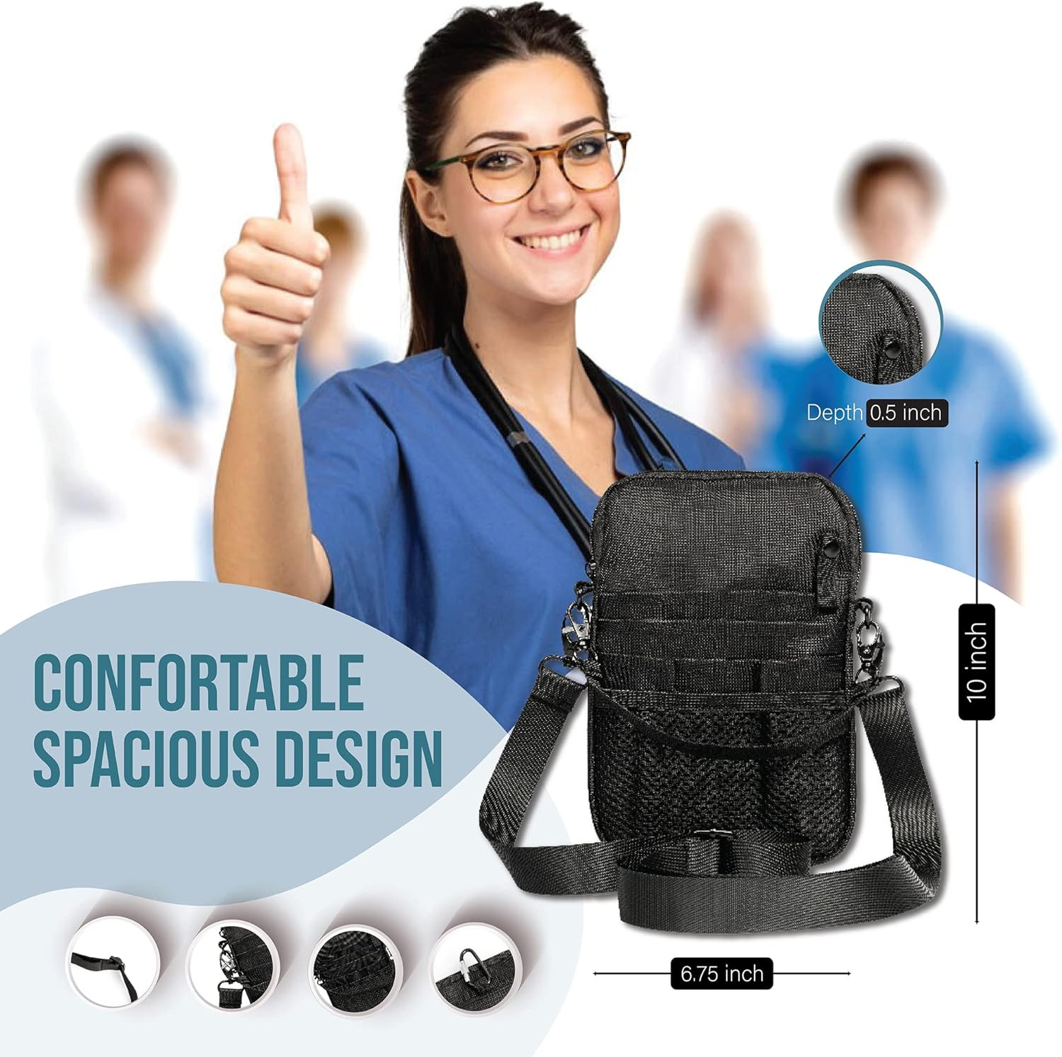 4-In-1 Nurse Fanny Pack with Gear Pockets, Tape Holder, and Utility Storage for