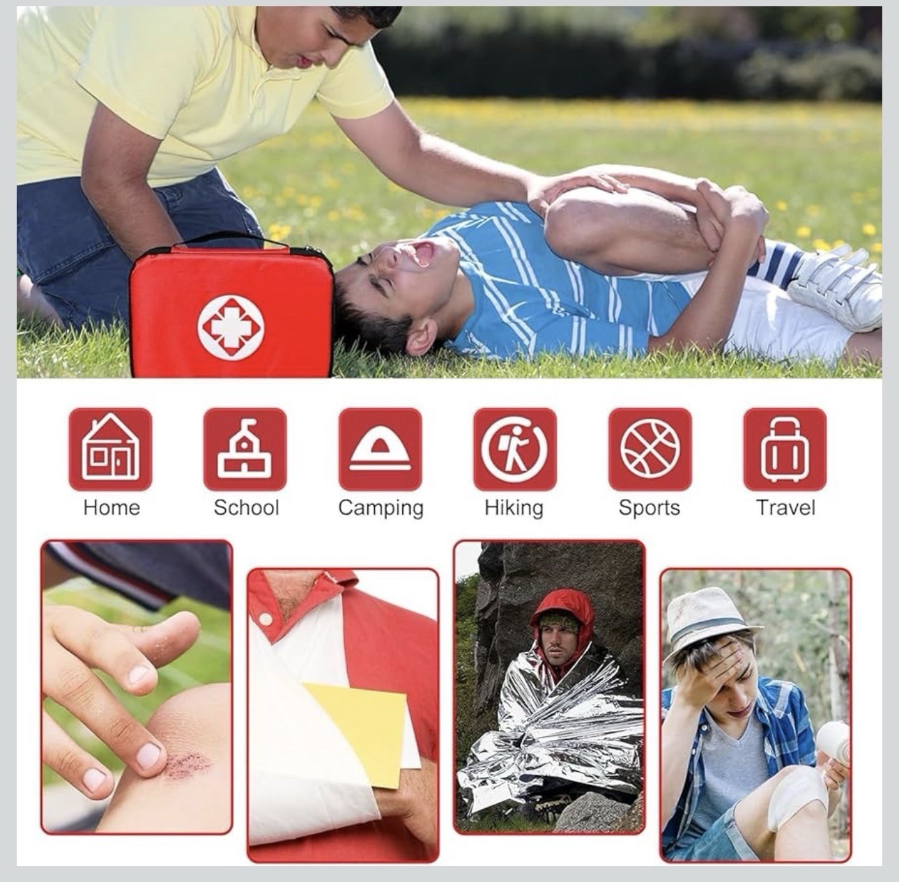 Travel-First Aid-Kit Car-Home 300PCS Survival-Kit Outdoor-Adventure – Small Port
