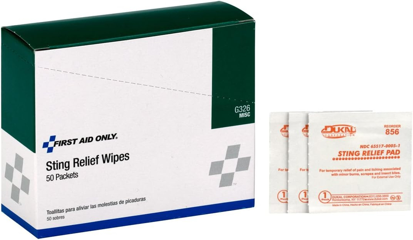 – G326GR Insect Sting Relief Pad, 50 Count Box