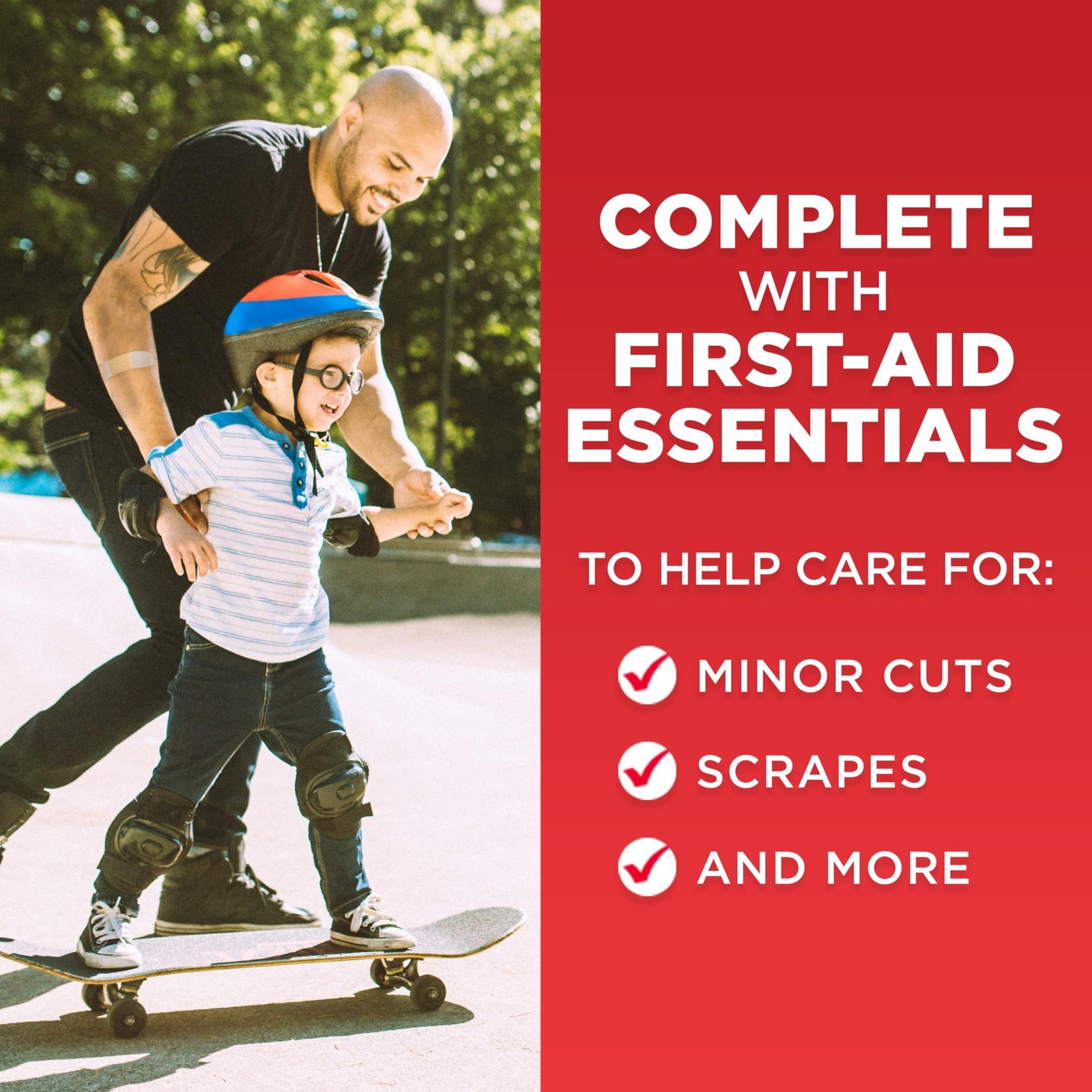 All-Purpose Portable Compact First Aid Kit for Minor Cuts, 160 Count, Red
