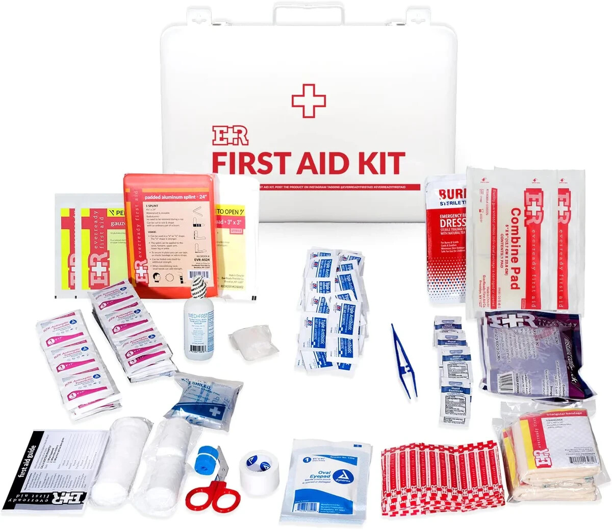 Ever Ready First Aid Class B ANSI Compliant First Aid Kit in Metal – 178 Pieces