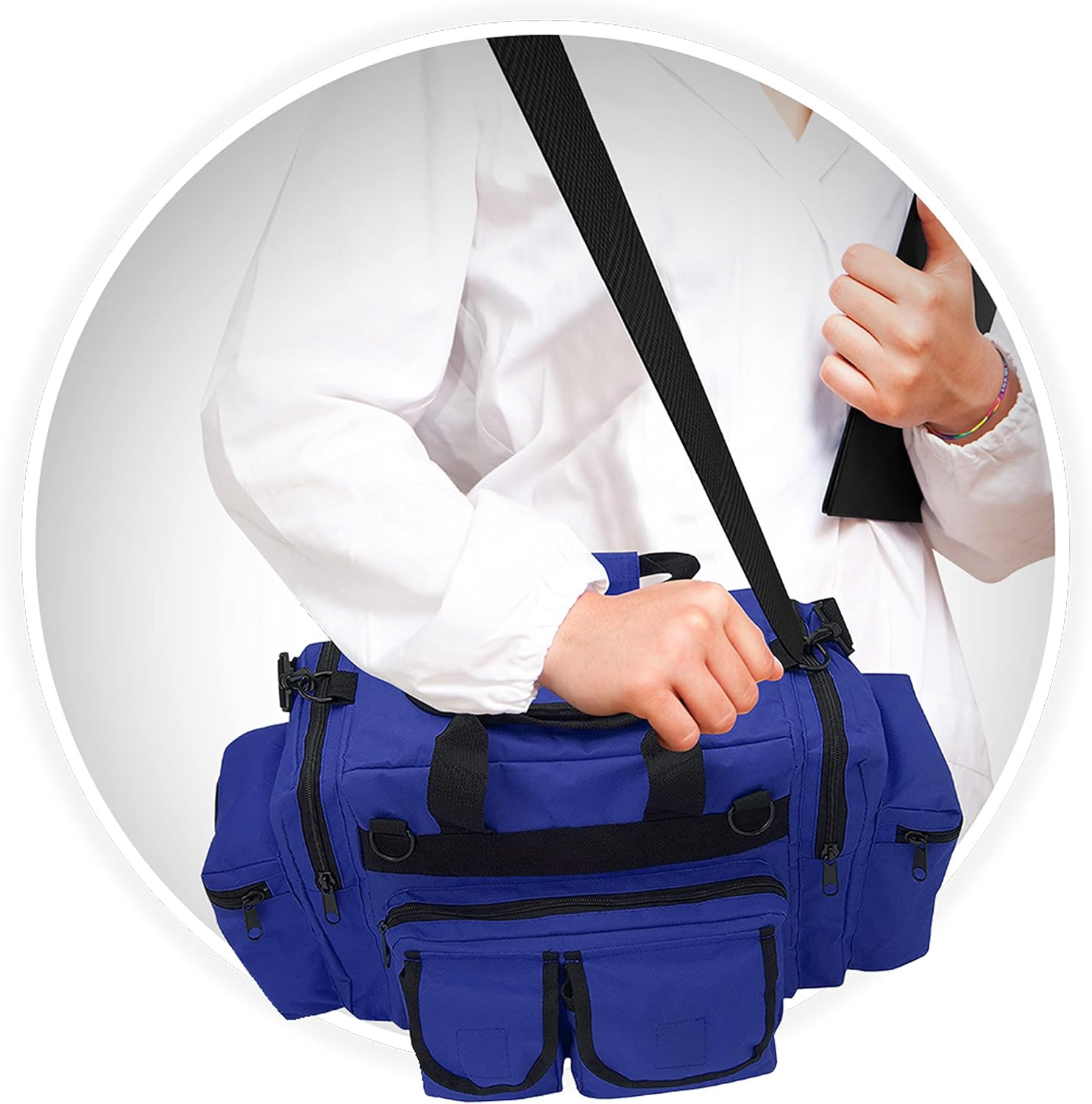 EMS Emergency Trauma Bag Deluxe First Aid Medical Supply Storage Bag Blue Large