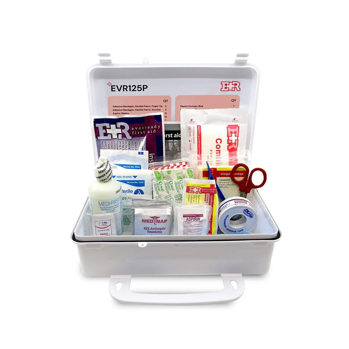 Ever Ready EVR125P First Aid 107 Piece 25 Person First Aid Kit with Plastic Case