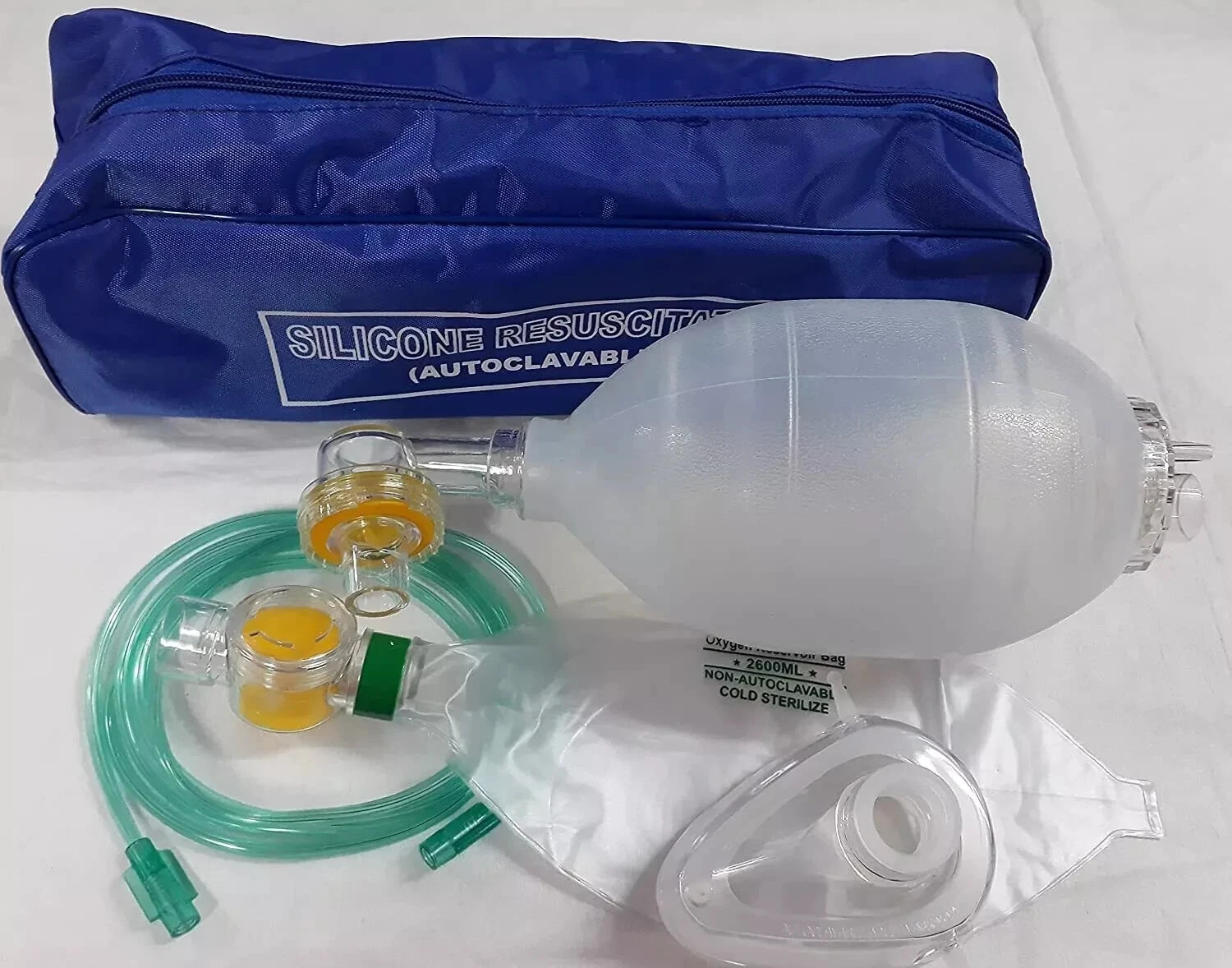 Ambu Bag Manual Oxygen Resuscitator Silicon Oxygen Kit WithTube First Aid CRP