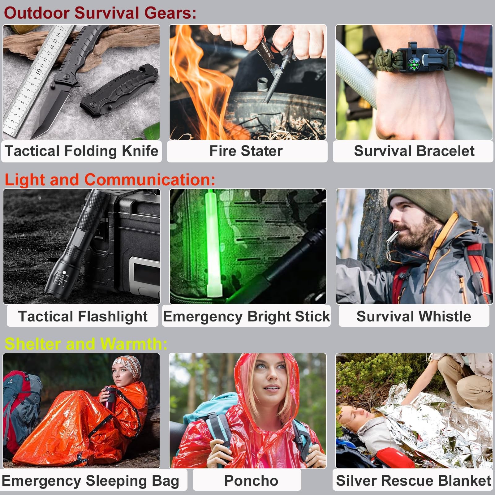 First Aid Kit,Survival Gear Outdoor Tactical Gear Set Military Grade Molle Sy…