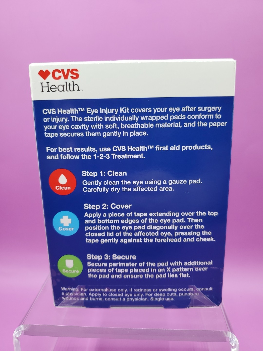 CVS Health Eye Injury Kit W/ 5 ct Sterile Pads & 1 Roll Paper Tape New Sealed