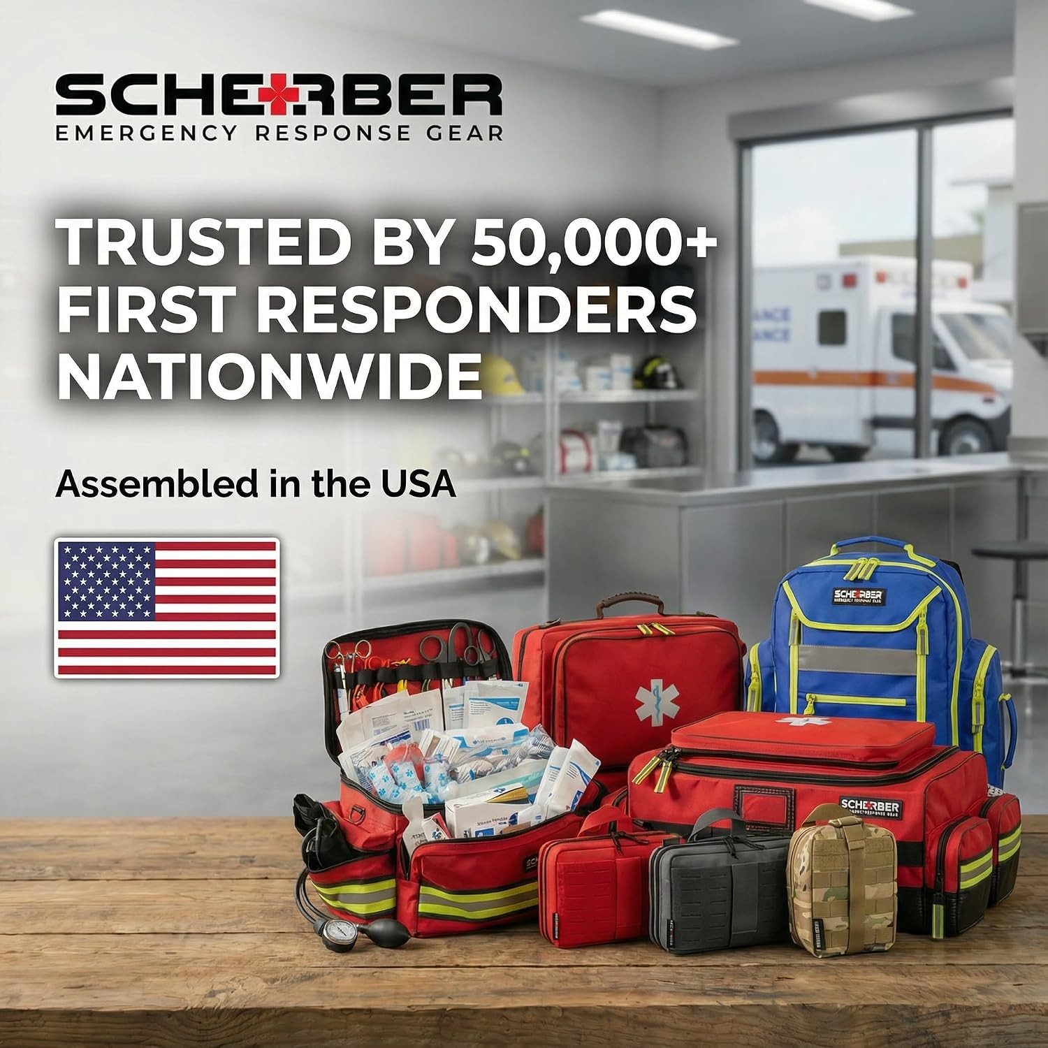 Fully-Stocked First Responder Bag Professional EMT/EMS Trauma & Bleeding Medical
