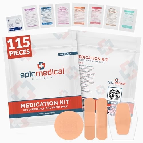 Comprehensive 115-Piece First Aid Kit Refill – Alcohol Pads, Bandages, Emergency