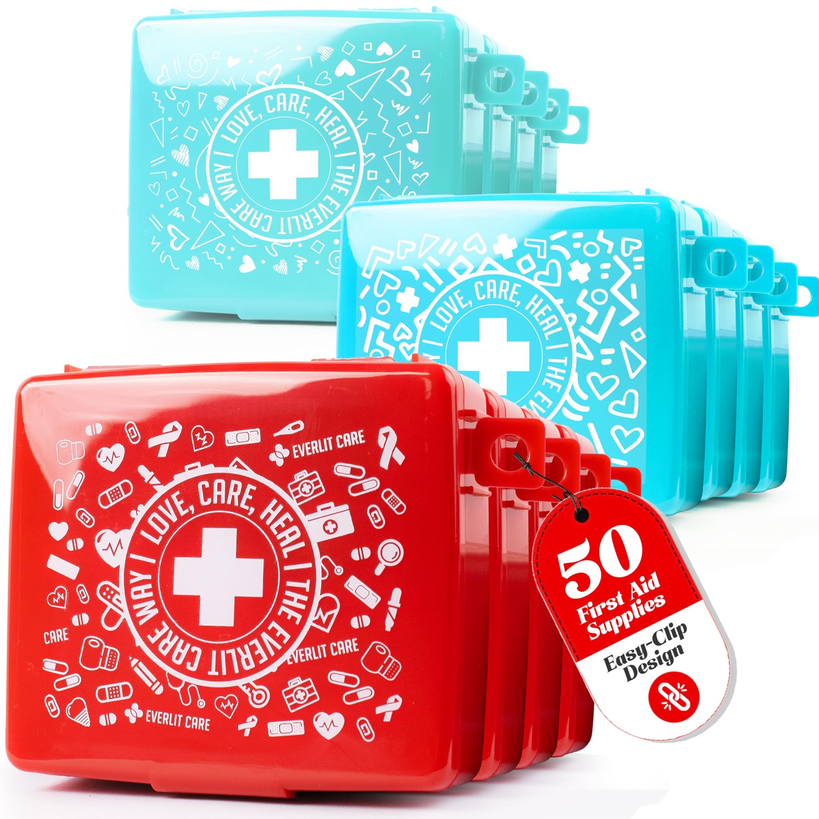 EVERLIT Pocket-Aid Mini First Aid Kit | Compact, Portable Hard-Shell Cases of…