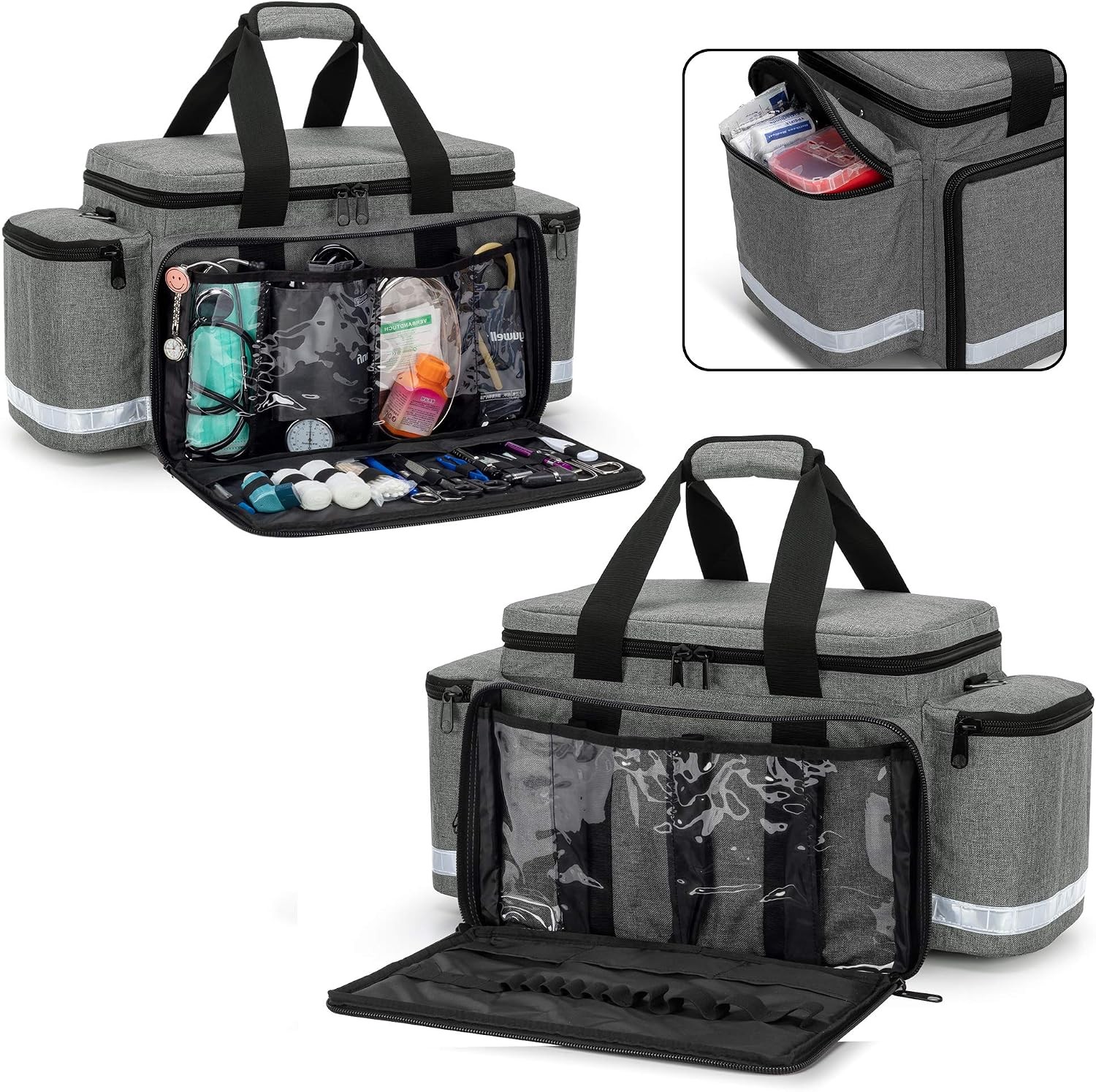 Professional Medical Bag, First Aid Storage Bag, Empty Emergency Responder Traum