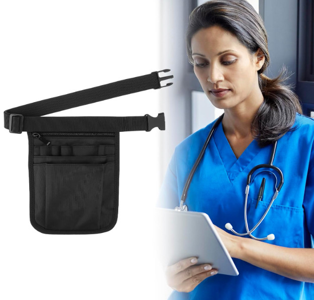 QWORK Medical Organizer Belt, Nurse Storage Bag Waist Bag Pouch for Medical Scis