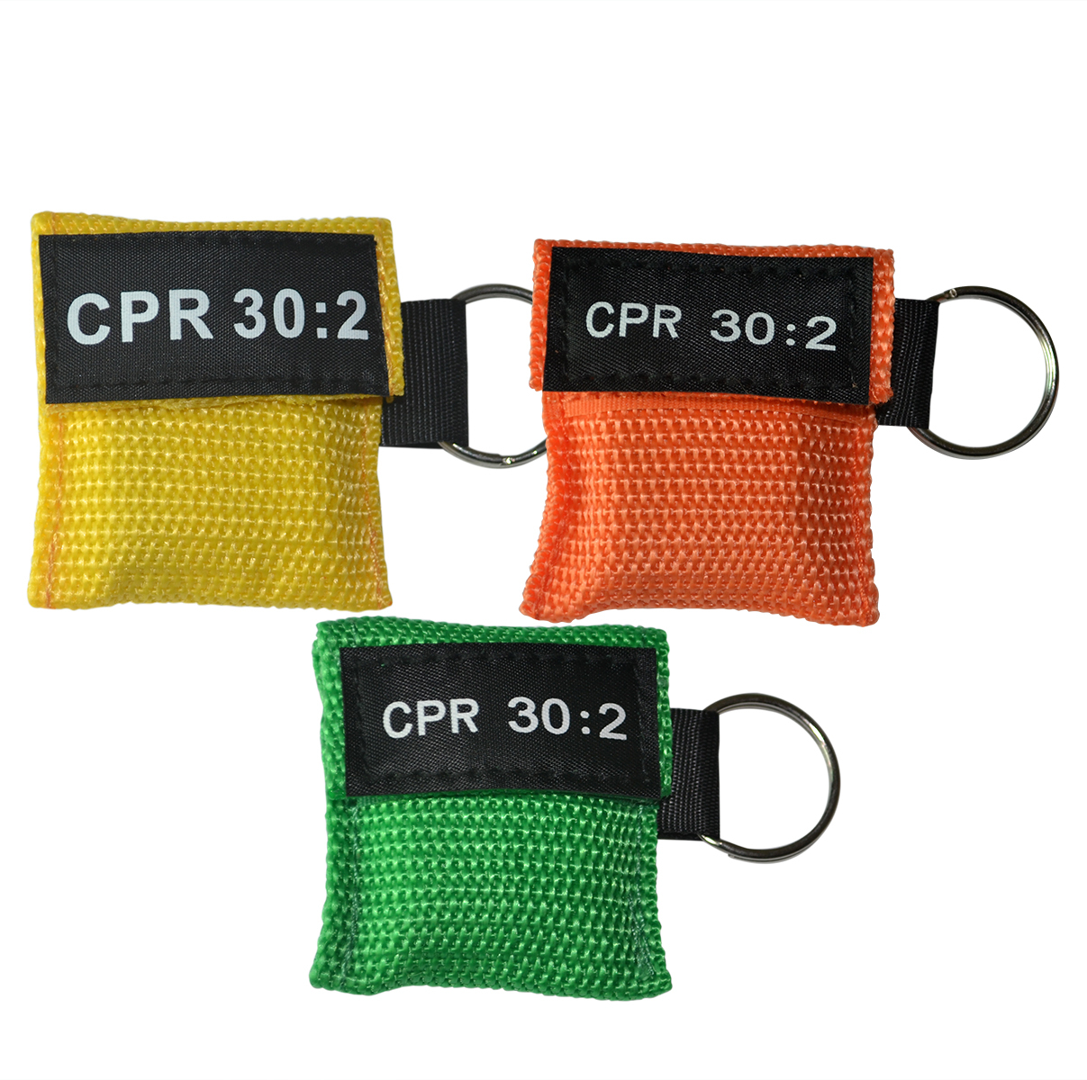 200PCS 6 COLORS CPR MASK ONE-WAY VALVE KEYCHAIN POUCH CPR 30:2 AED FIRST AID