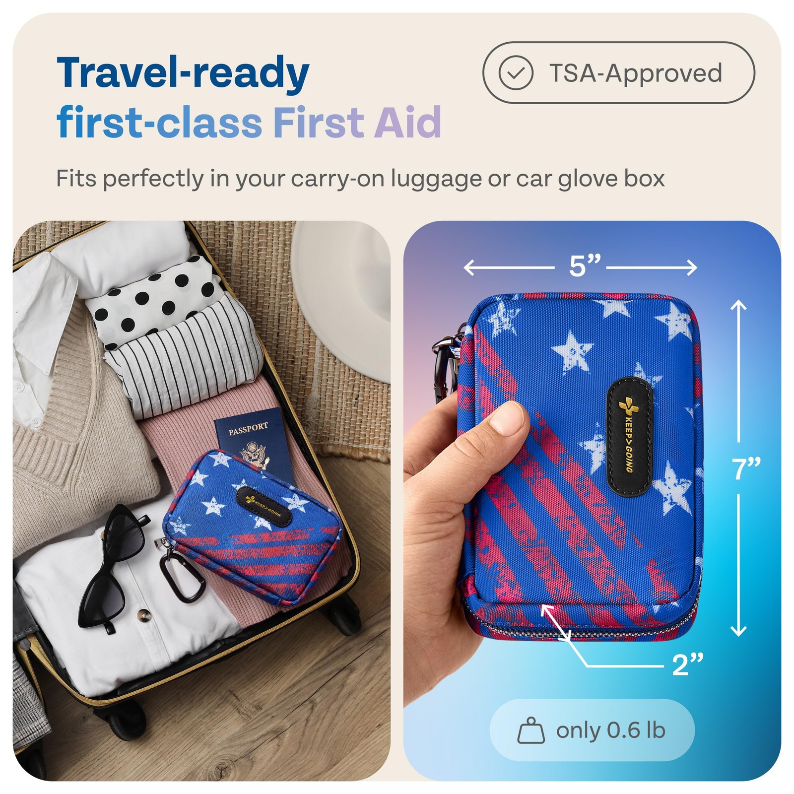 KeepGoing Travel First Aid Kit for Car, Home, Hiking, Camping and Outdoor Eme…